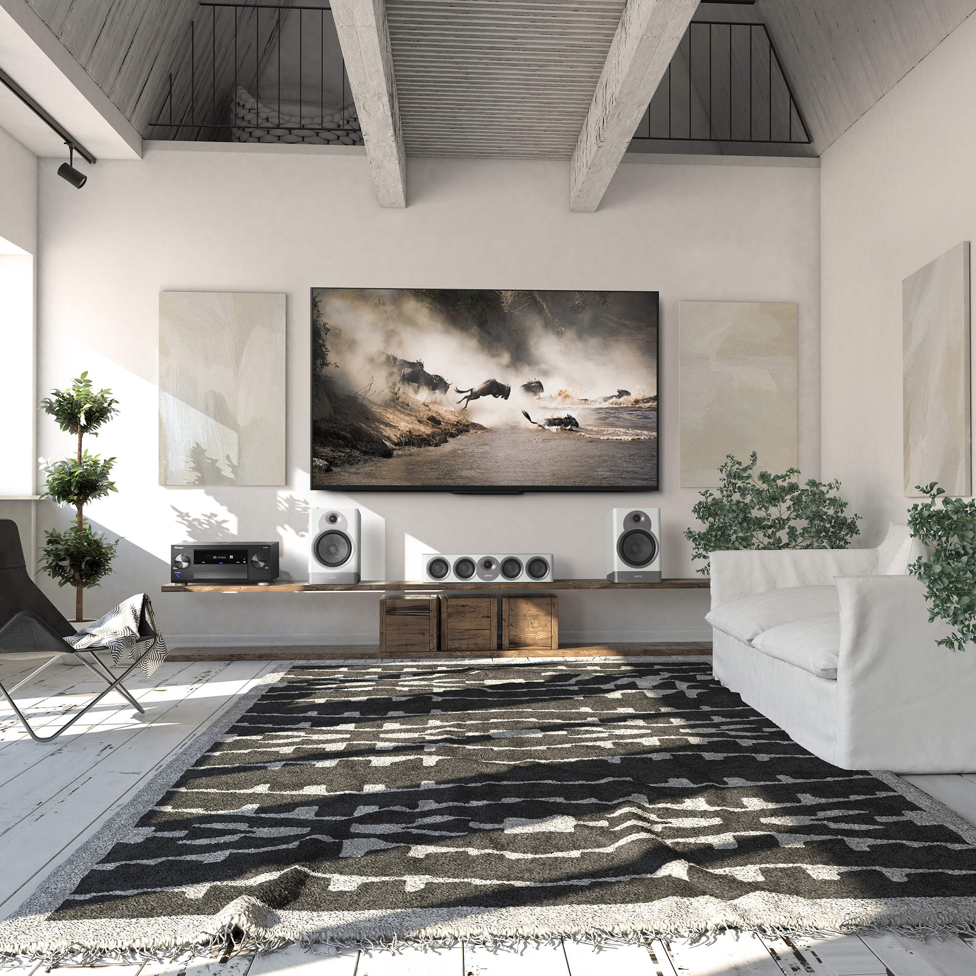 Pioneer LX VSA LX805 with Jamo Speakers in Bright Room 2000x2000